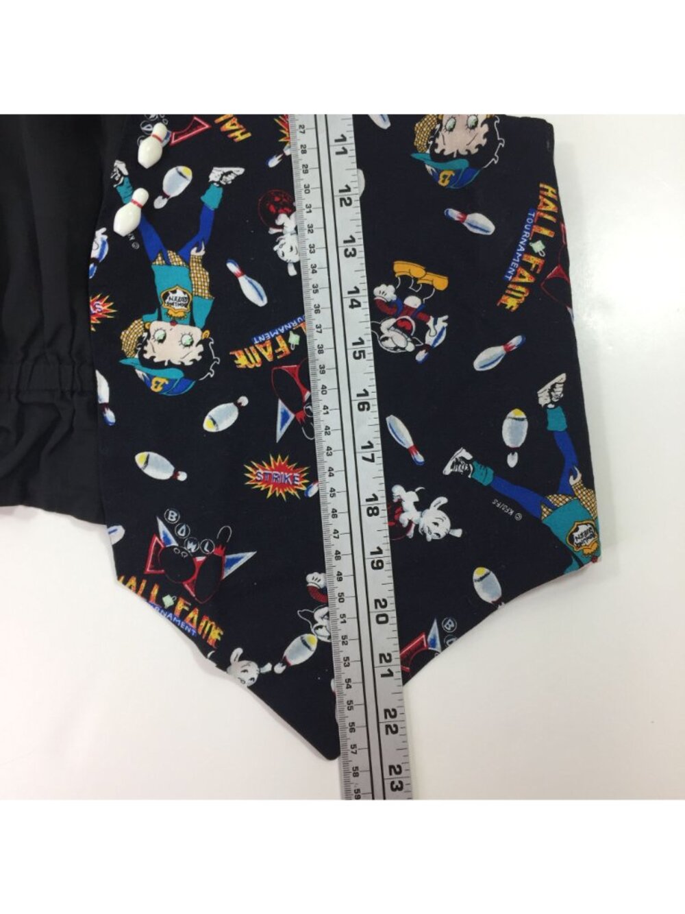 Handmade Womens Betty Boop Bowling Black Vest - Picture 14 of 14